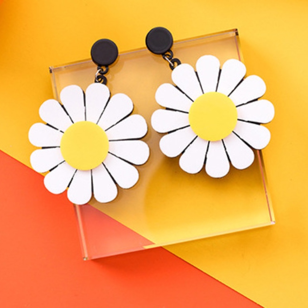 NEW Unique Style Sun Flower Handmade Earrings - Picture 2 of 2